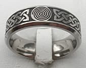 Spiral symbol Celtic titanium ring