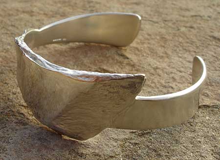 splintered slate silver torc bracelet