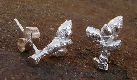 Handmade silver stud earrings