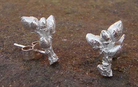 Handmade sterling silver stud earrings