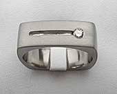 Mens Square Diamond Set Wedding Ring
