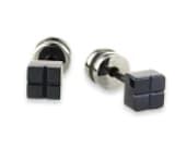 Precision-crafted square block titanium stud earrings