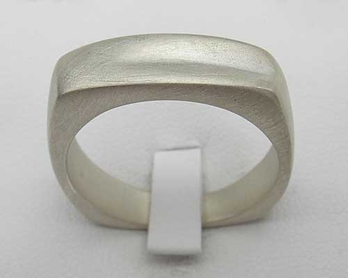 squared silver designer ring