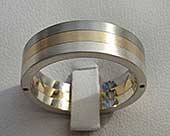Stainless steel gold and silver wedding ring