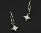 Star sterling silver sleeper earrings