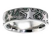 Stars pattern titanium ring