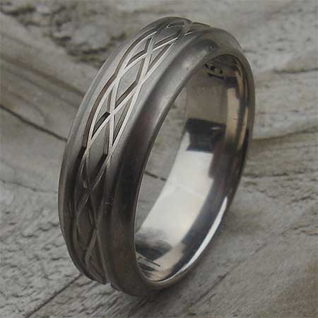 Stepped Titanium Celtic Knot Ring | LOVE2HAVE in the UK!