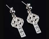 Sterling silver Celtic cross earrings