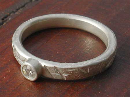 Silver designer engagement ring