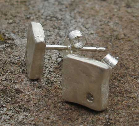 sterling silver diamond stud earrings