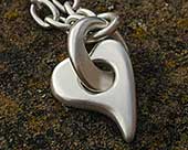 Sterling silver heart necklace for women