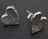 Silver heart stud earrings