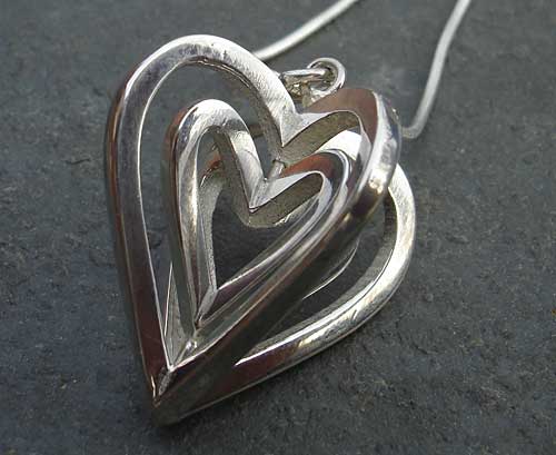 sterling silver hearts necklace