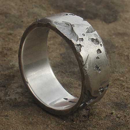Sterling silver rocky texture ring