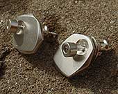 Stone shape silver stud earrings