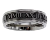Roman numeral titanium ring