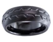 Stylish tyre tread mens designer ring