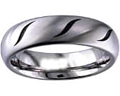 Swirled patterned plain wedding ring