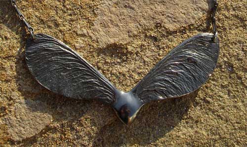 sycamore seed oxidised silver necklace