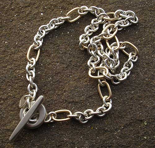 t bar silver chain bracelet