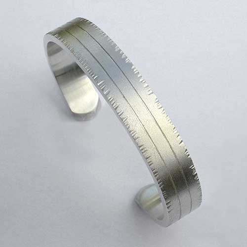 mens textured silver cuff bracelet