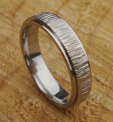 Textured Titanium Wedding Ring | LOVE2HAVE in the UK!
