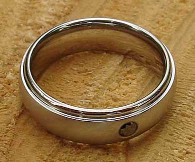 Titanium black diamond wedding ring