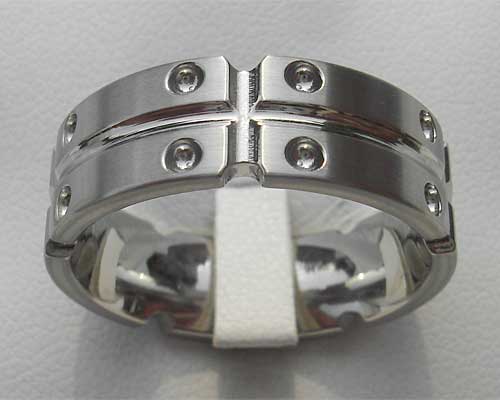 Titanium designer ring for men