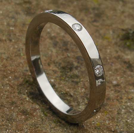 Diamond set eternity ring in titanium