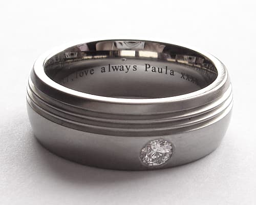 titanium diamond ring