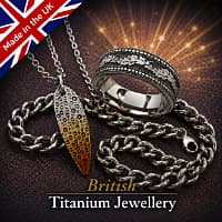 Titanium jewellery and a made in the UK British Union Jack