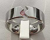 Titanium sapphire engagement ring