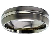 Titanium two tone wedding ring