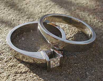 Titanium wedding and engagement ring