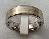 Titanium wedding ring with gold inlay