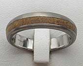 Titanium wood wedding ring