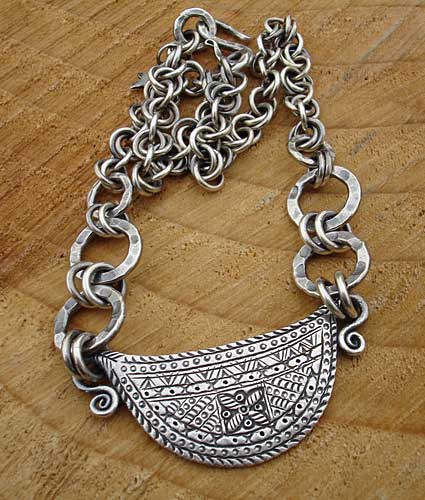 tribal silver necklace