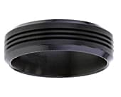 Triple grooved mens black designer ring