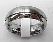 Twin finish domed plain wedding ring