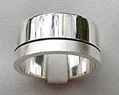 Twin finish silver wedding ring