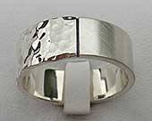 Twin finish sterling silver ring