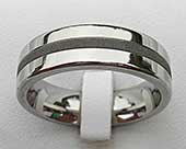 Twin finish titanium wedding ring