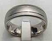 Twin grooved plain wedding ring