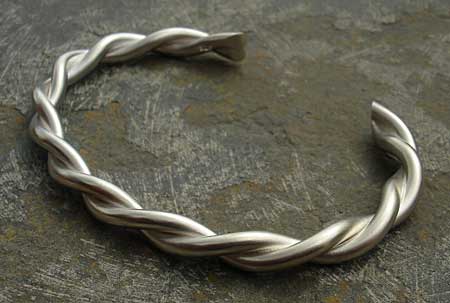 twisted handmade silver bracelet