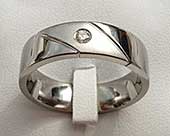 Twin finish diamond set wedding ring
