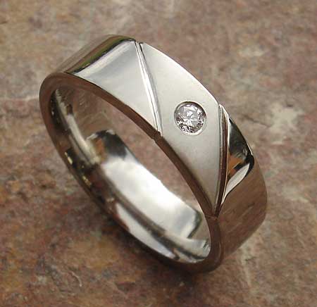 Twin finish diamond wedding ring