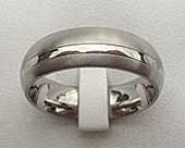 Two tone domed plain wedding ring