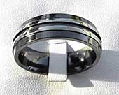 Two tone mens alternative wedding ring