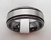 Two tone mens wedding ring