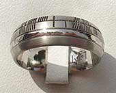 Two tone Ogham ring